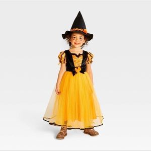Toddler Witch Halloween Costume Dress with Hat 4T-5T